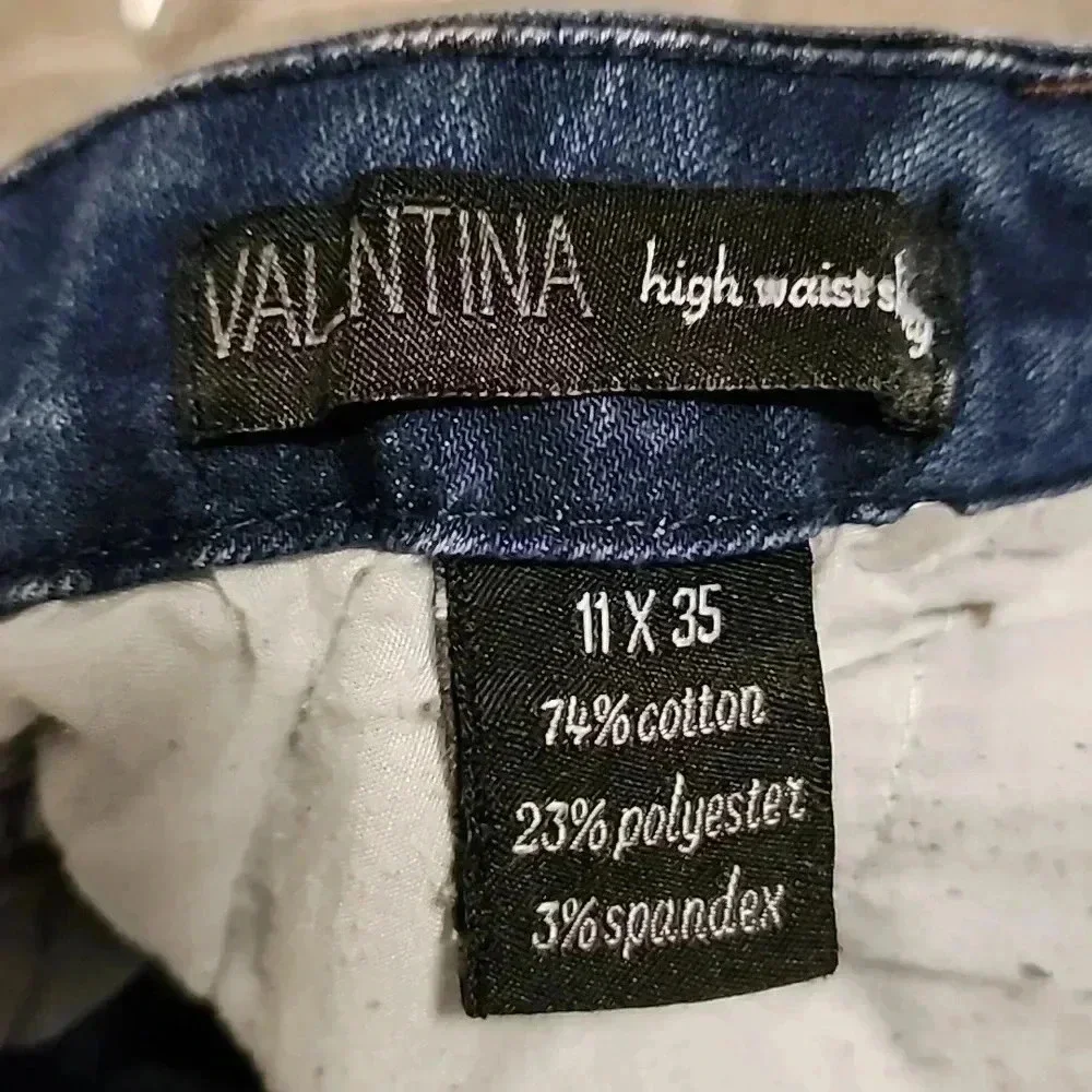 Valentina High Waist Skinny Stretch Distressed Denim Jeans - size 11- NWOT